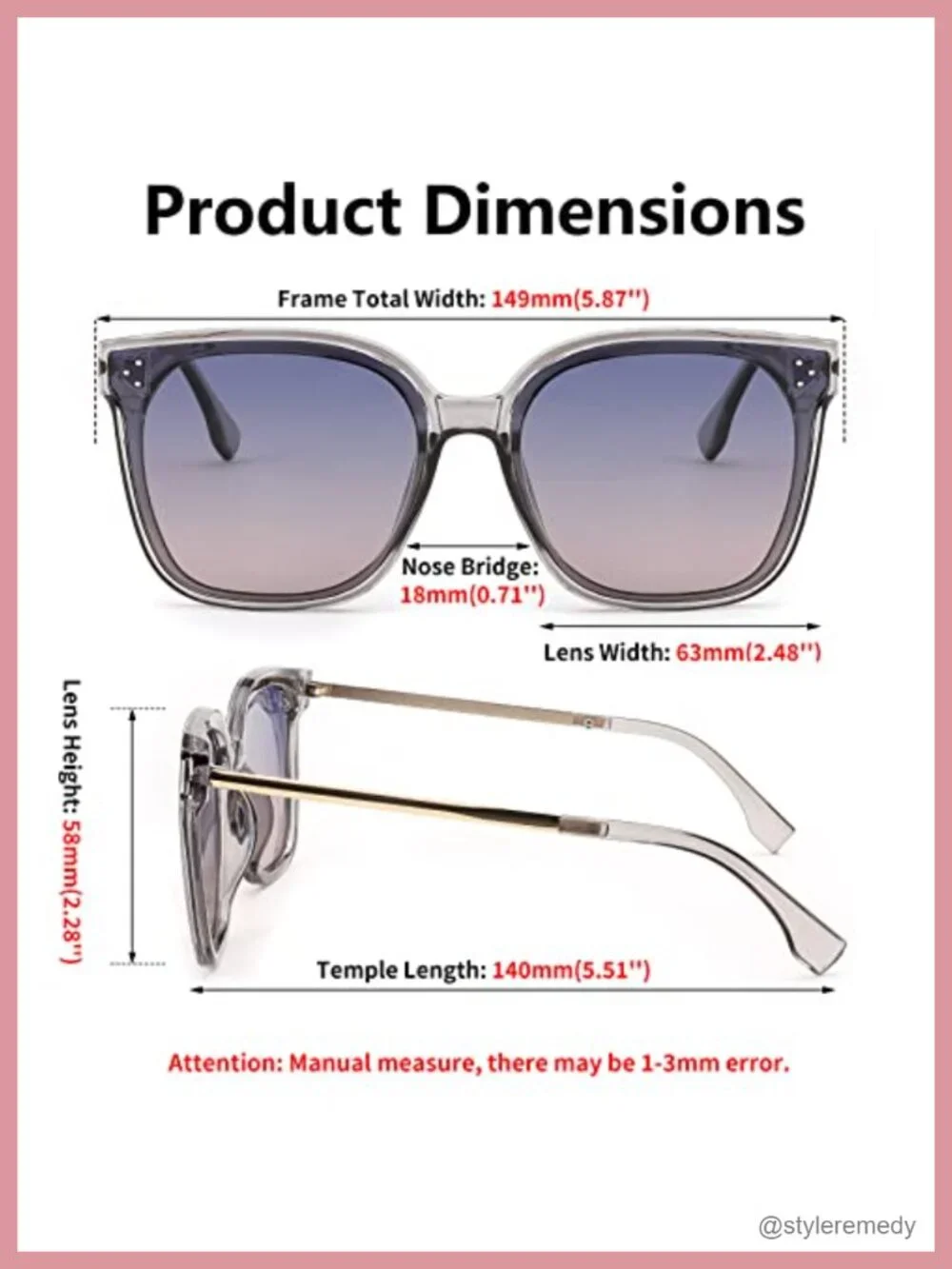 Oversized Retro Square Polarized Sunglasses Women UV400